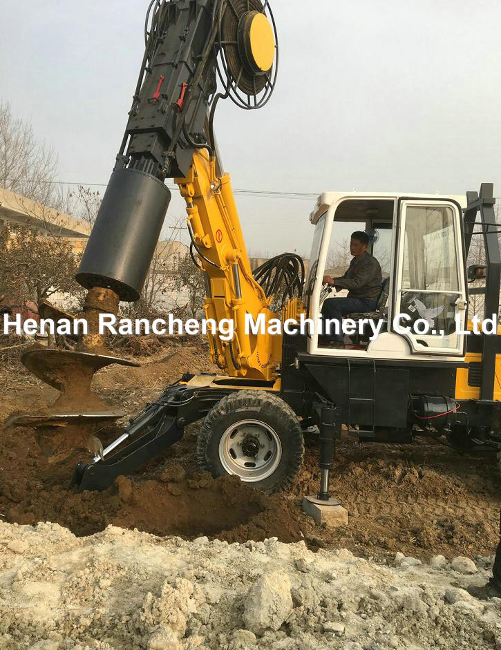 RCQ-18W tractor mounted piling rig application RCQ-18W tractor mounted piling rig application